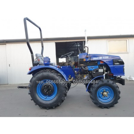 Мототрактор БУЛАТ Т-185 МАСТЕР 3Т із трьохточоковою навісною системою та двохкорпусним плугом + противаги, дуга безпеки, максимальний комплект